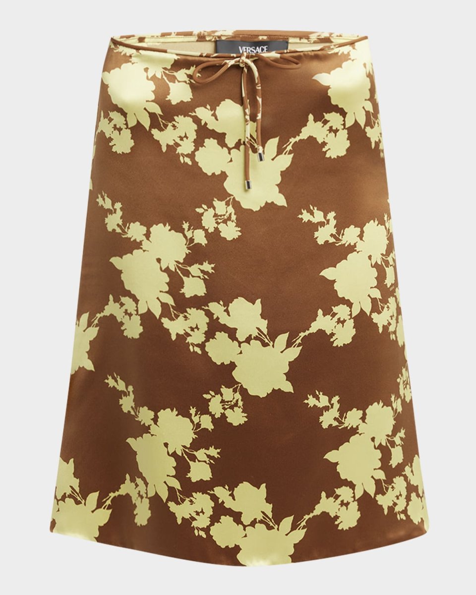 Wild Rose Drawstring Satin Crepe Skirt